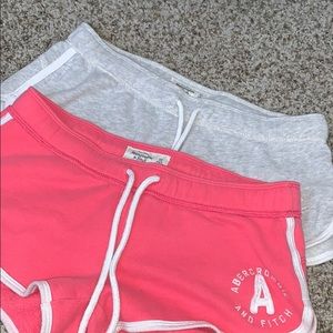 (2) Abercrombie & Fitch shorts (1 gray 1 pink)